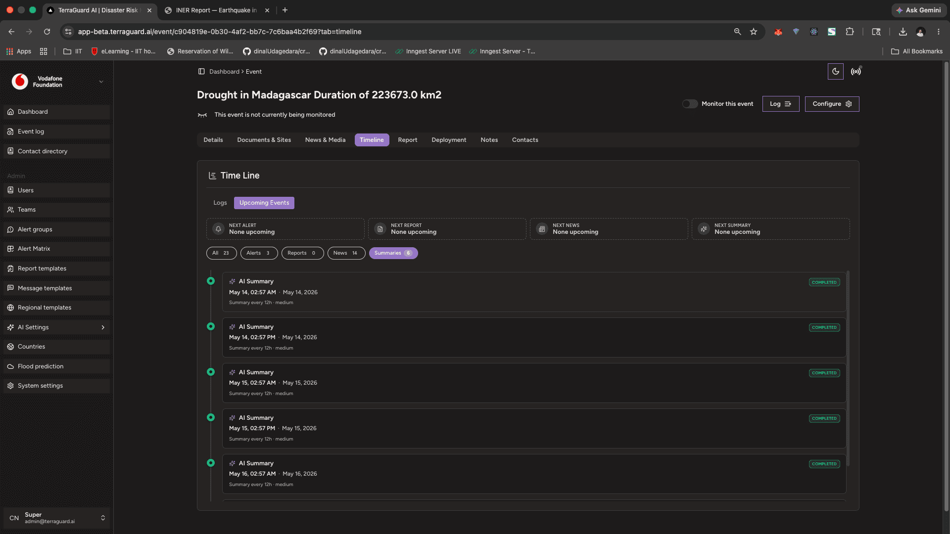 Timeline Tab (Super Admin only)