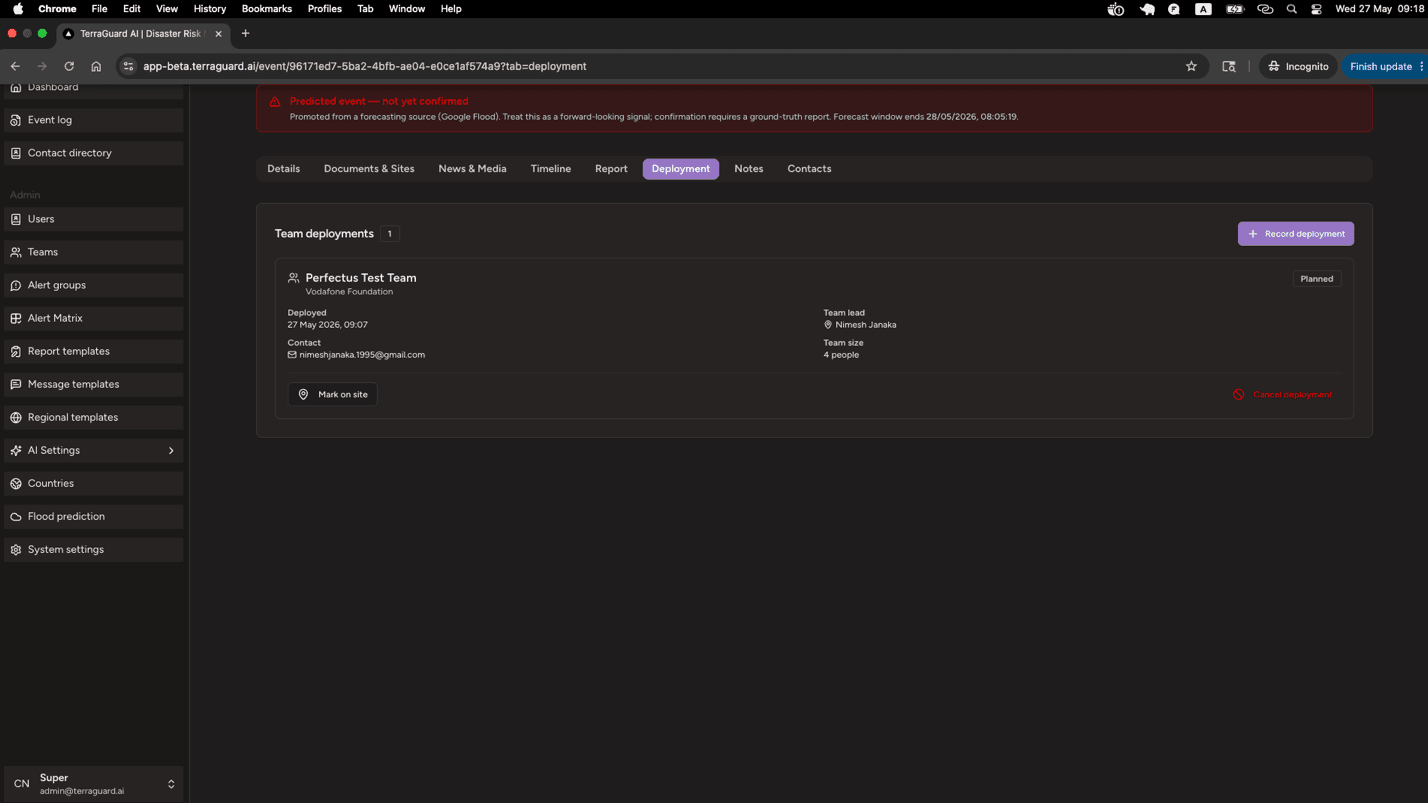 Deployment Tab