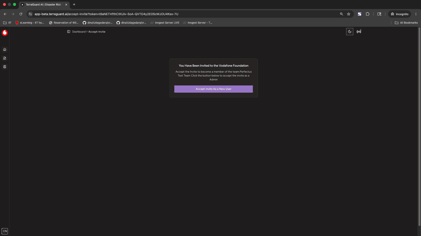 Accepting an Invitation as a New User