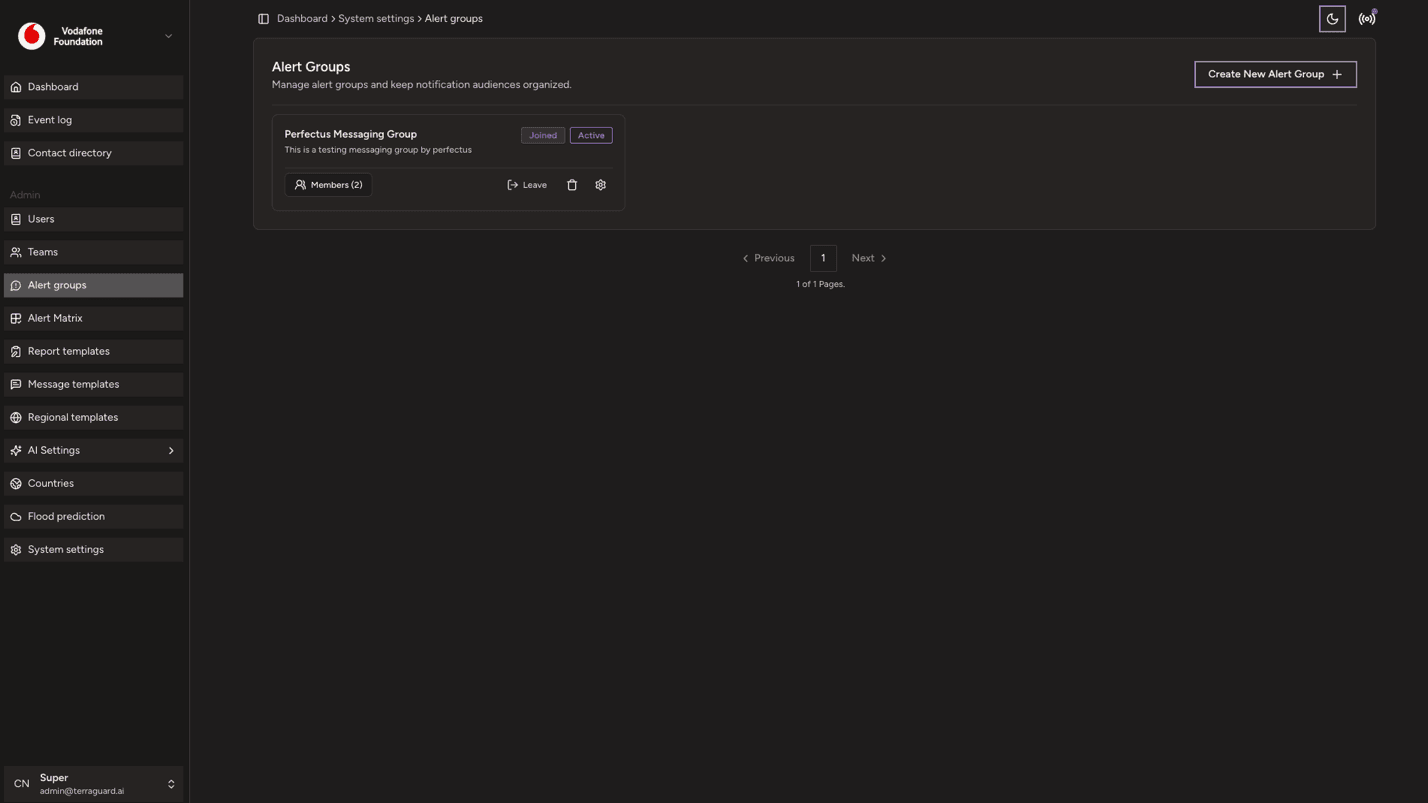 Admin: Alert Groups